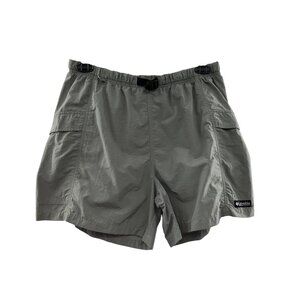 Vintage Columbia Nylon Belted Shorts Womens L Green Hiking Cargo Pockets
